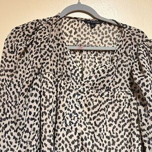 Rag & Bone Black and White Leopard Print Blouse